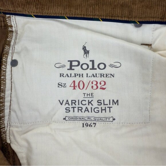 Polo Ralph Lauren Varick Slim Straight Brown Corduroy 40x32 - Picture 2 of 16